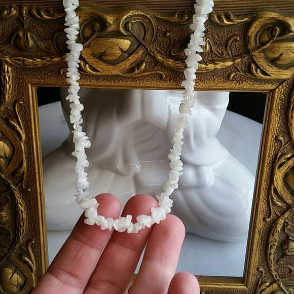 Rainbow Moonstone Chip Necklace, Boho,  crystal healing necklace - Picture 4 of 11